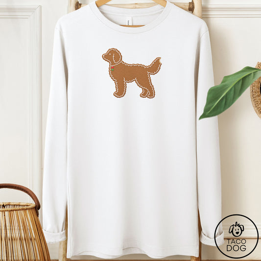 Doodle Gingerbread Long Sleeve Tee White Taco-Dog