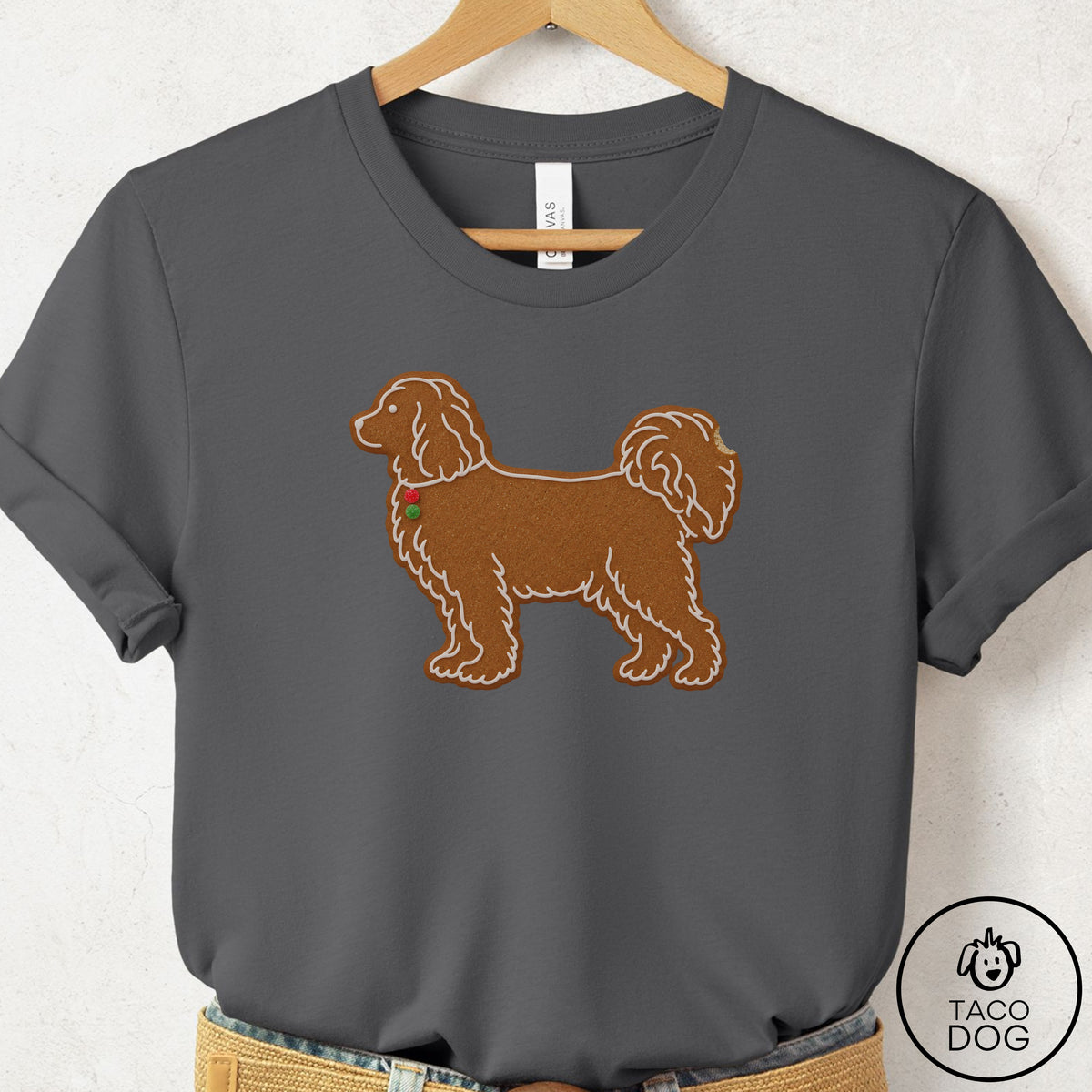 Havanese Gingerbread T-Shirt Asphalt Taco-Dog