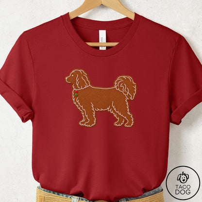 Havanese Gingerbread T-Shirt Canvas Red Taco-Dog