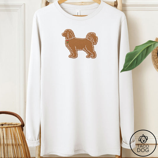 Havanese Gingerbread Long Sleeve Tee White Taco-Dog