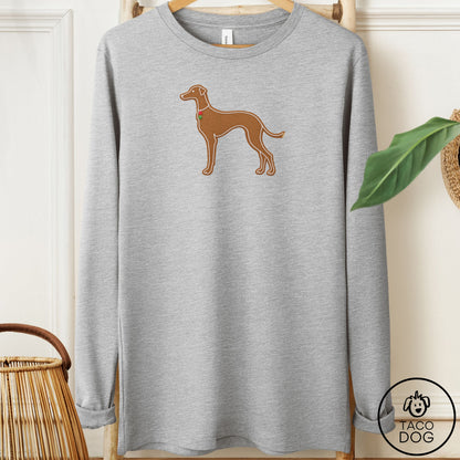 Italian Greyhound Whippet Gingerbread Long Sleeve Tee Athletic Heather Taco-Dog