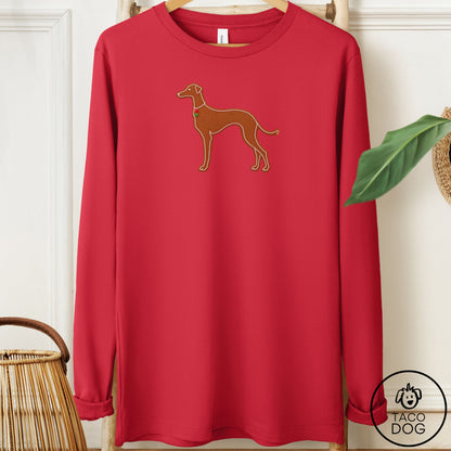 Italian Greyhound Whippet Gingerbread Long Sleeve Tee Red Taco-Dog