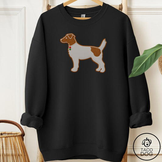Jack Russell Gingerbread Sweatshirt Black Taco-Dog