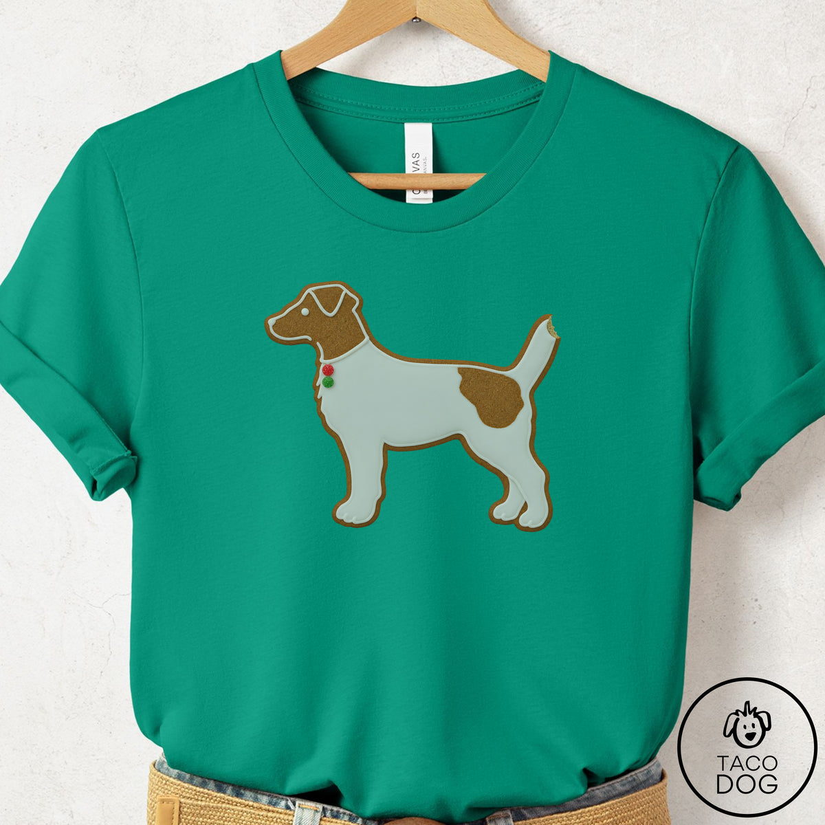 Jack Russell Gingerbread T-Shirt Kelly Taco-Dog
