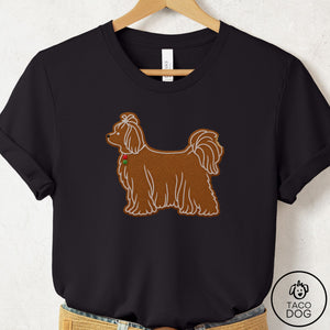Maltese Gingerbread T-Shirt Black Taco-Dog