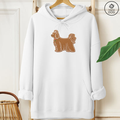 Maltese Gingerbread Hoodie White Taco-Dog