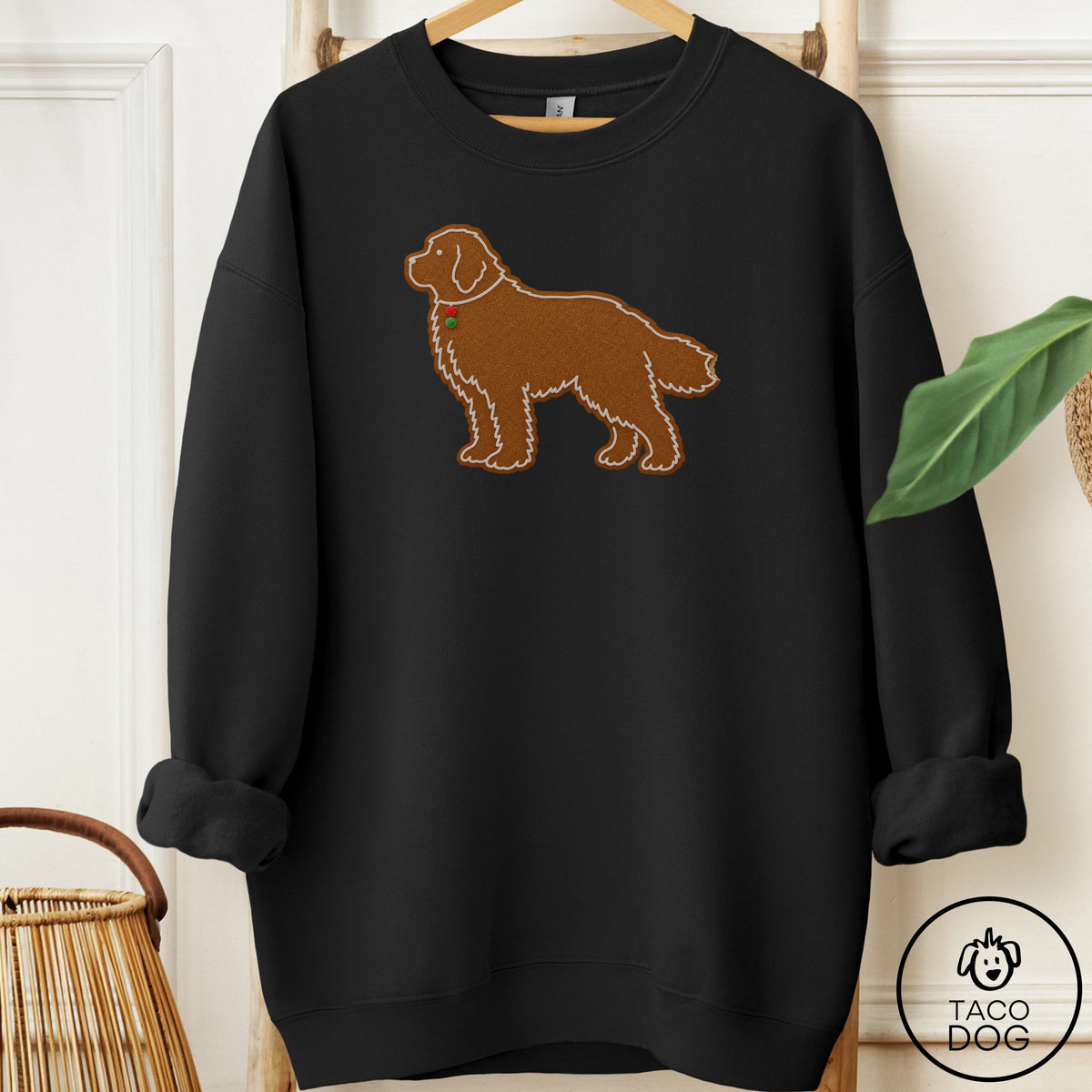 Newfoundland Gingerbread Sweatshirt Black Taco-Dog