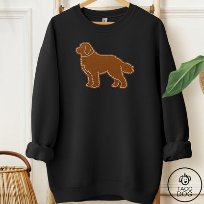 Newfoundland Gingerbread Sweatshirt Black Taco-Dog