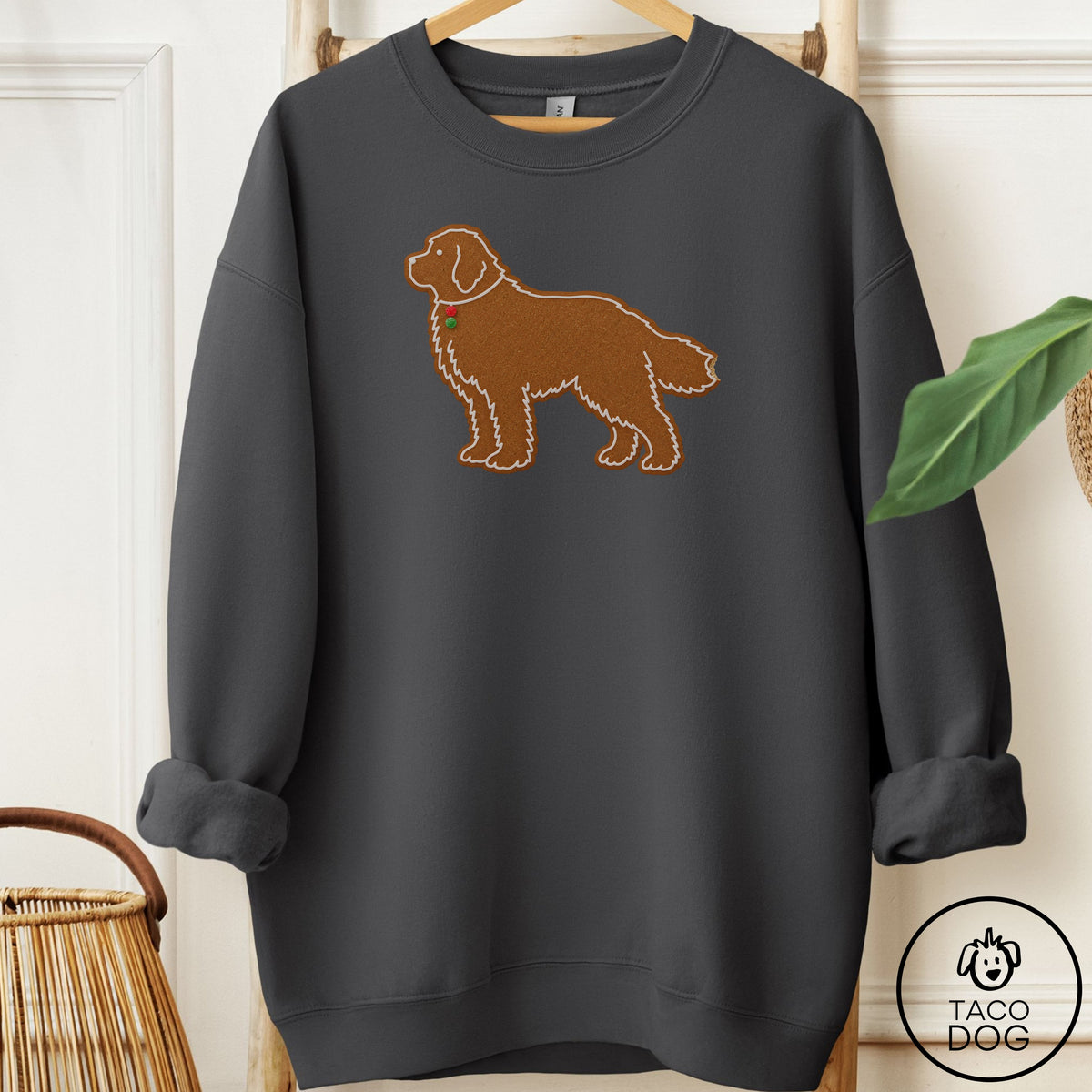 Newfoundland Gingerbread Sweatshirt Charcoal Taco-Dog