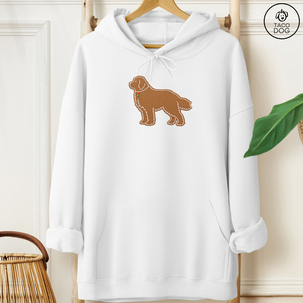 Newfoundland Gingerbread Hoodie White Taco-Dog