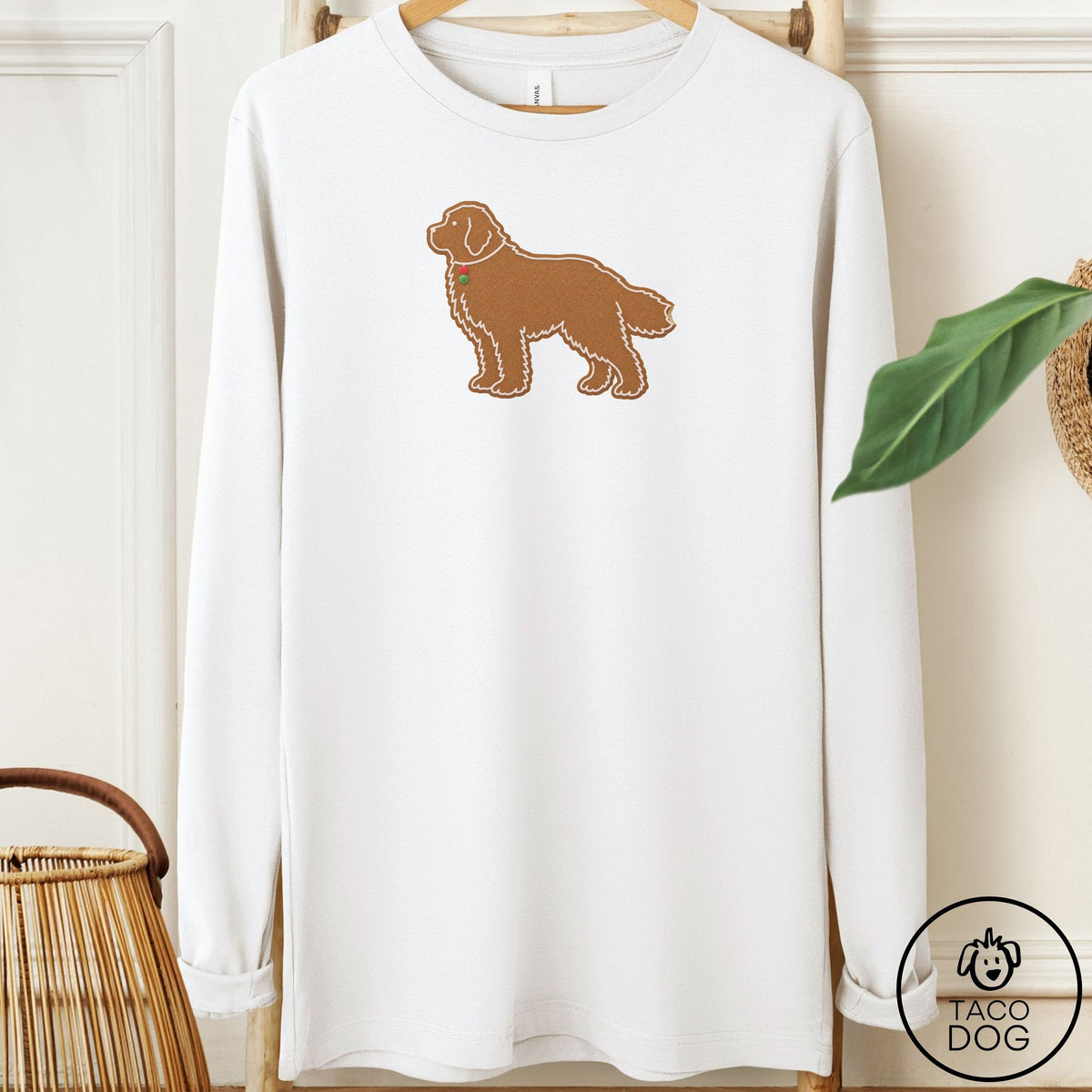 Newfoundland Gingerbread Long Sleeve Tee White Taco-Dog