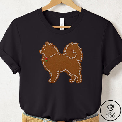 Pomeranian Gingerbread T-Shirt Black Taco-Dog