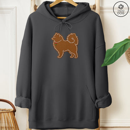 Pomeranian Gingerbread Hoodie Charcoal Taco-Dog