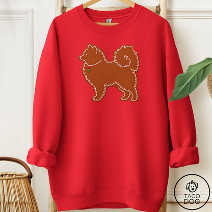 Pomeranian Gingerbread Sweatshirt Red Taco-Dog