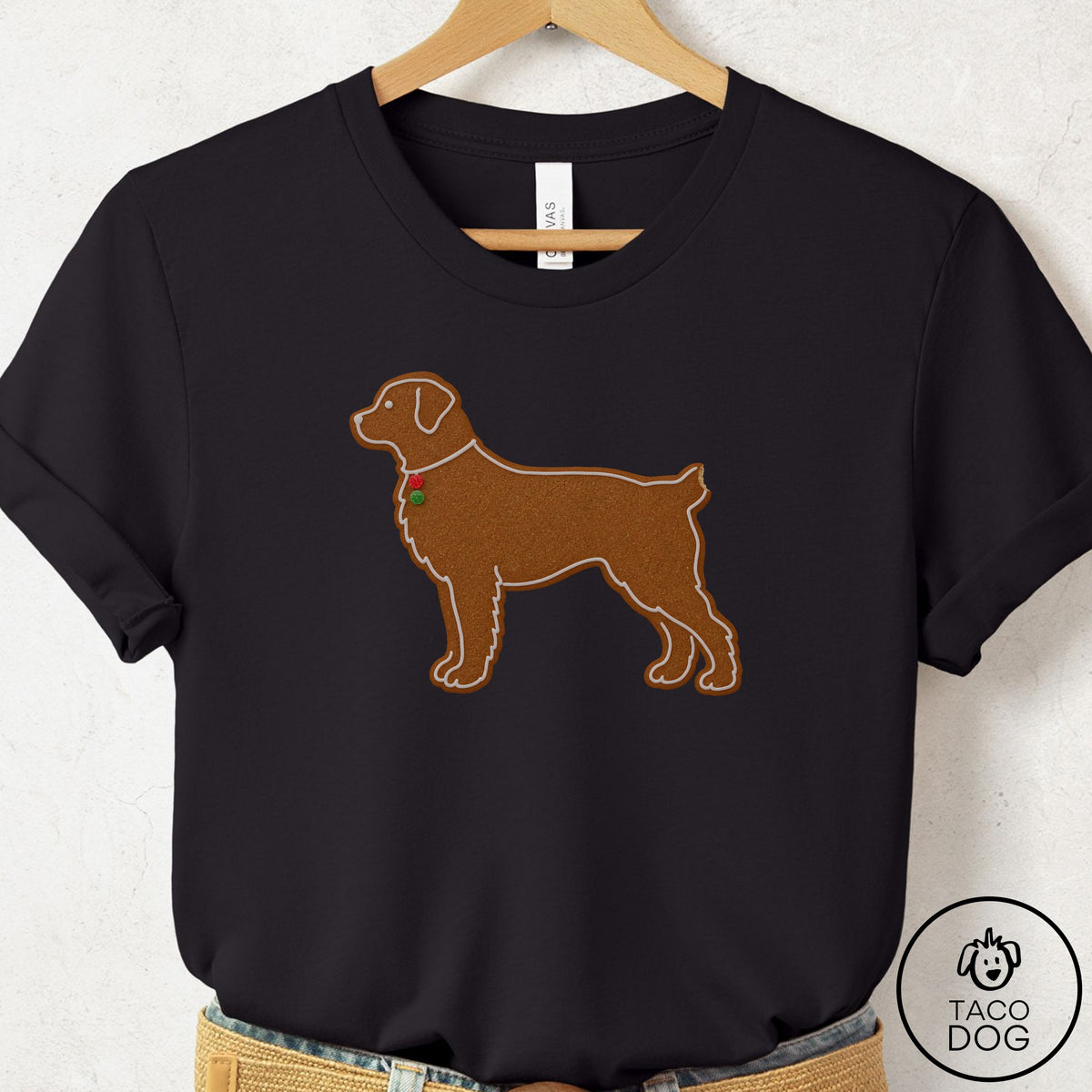 Rottweiler Gingerbread T-Shirt Black Taco-Dog