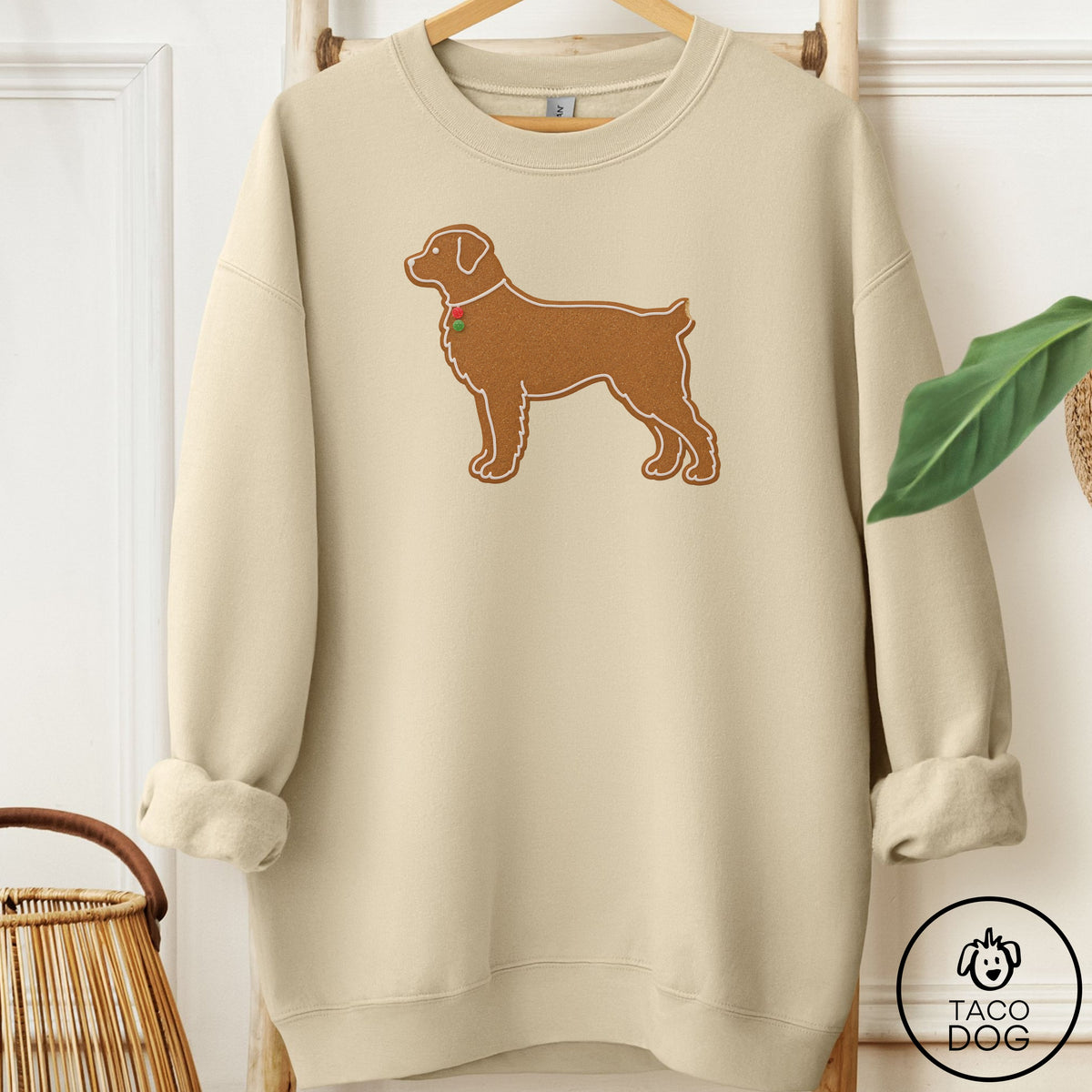 Rottweiler Gingerbread Sweatshirt Sand Taco-Dog