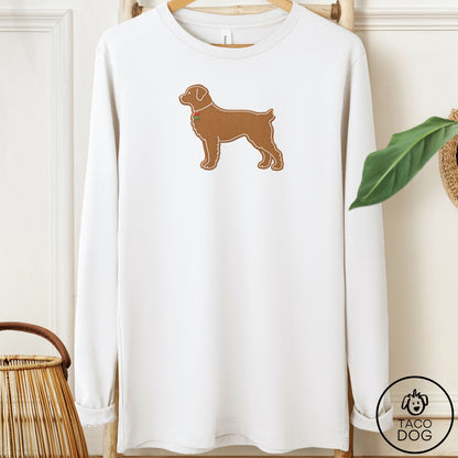 Rottweiler Gingerbread Long Sleeve Tee White Taco-Dog