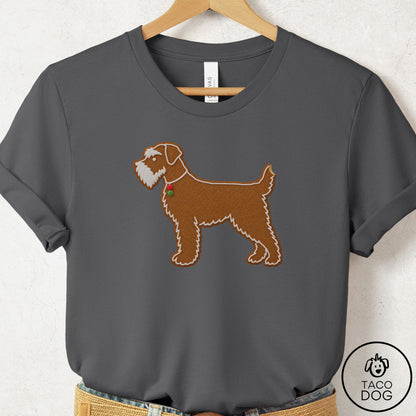 Schnauzer Gingerbread T-Shirt Asphalt Taco-Dog