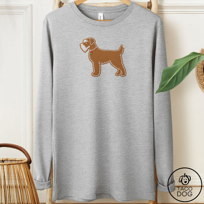 Schnauzer Gingerbread Long Sleeve Tee Athletic Heather Taco-Dog