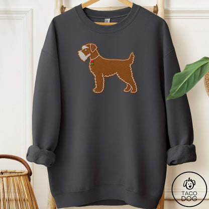 Schnauzer Gingerbread Sweatshirt Charcoal Taco-Dog