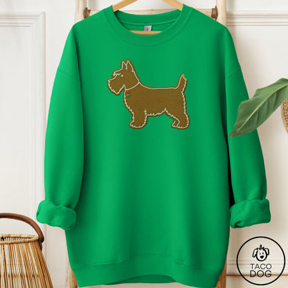 Scottie Gingerbread Sweatshirt Irish Green Taco-Dog