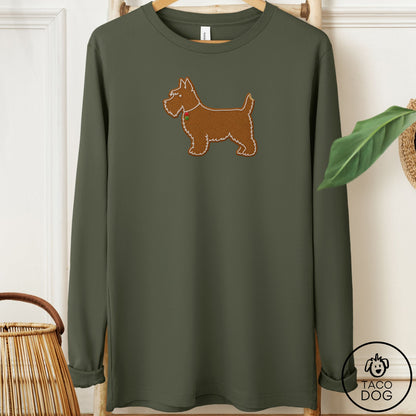 Scottie Gingerbread Long Sleeve Tee Military Green Taco-Dog