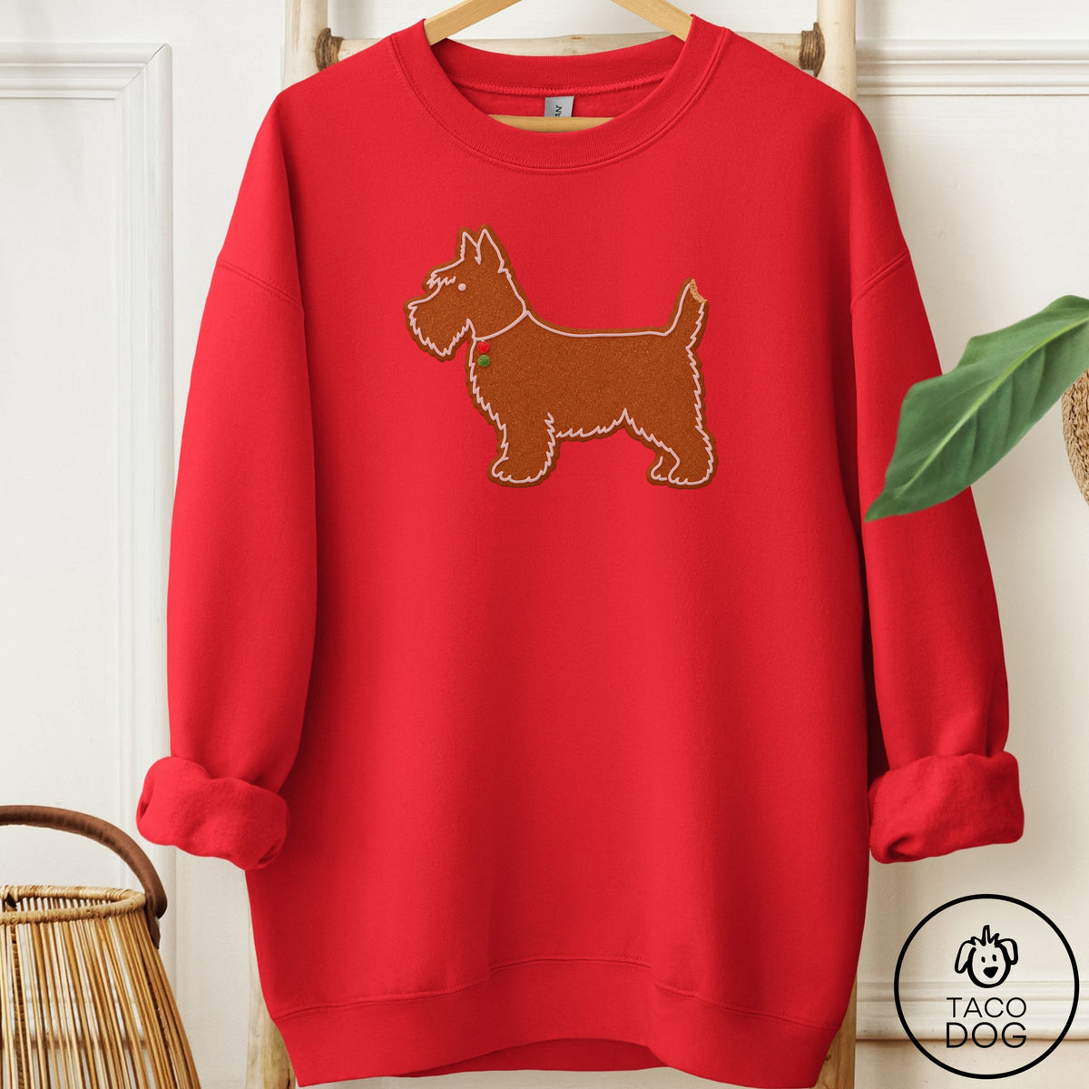 Scottie Gingerbread Sweatshirt Red Taco-Dog