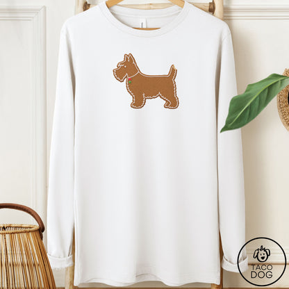 Scottie Gingerbread Long Sleeve Tee White Taco-Dog
