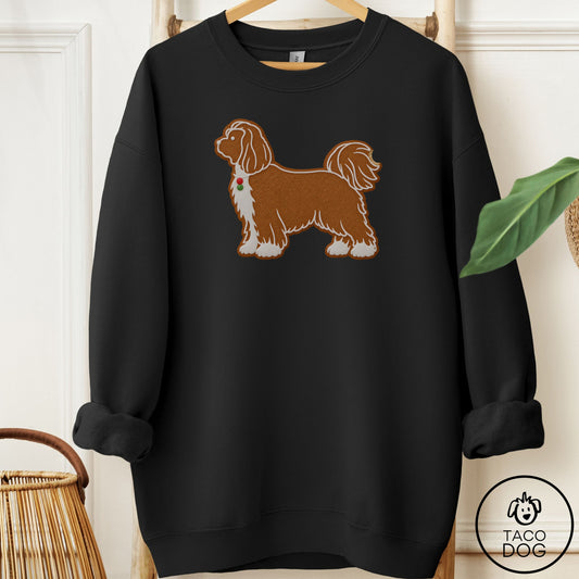 Shih Tzu Gingerbread Sweatshirt Black Taco-Dog