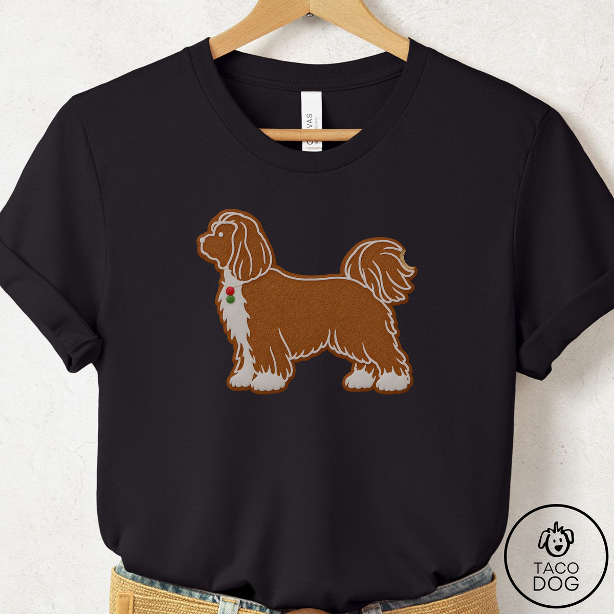 Shih Tzu Gingerbread T-Shirt, design close-up