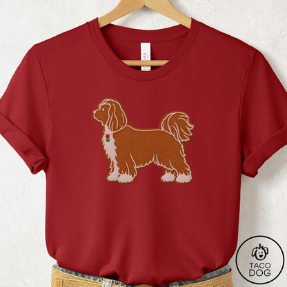 Shih Tzu Gingerbread T-Shirt Canvas Red Taco-Dog