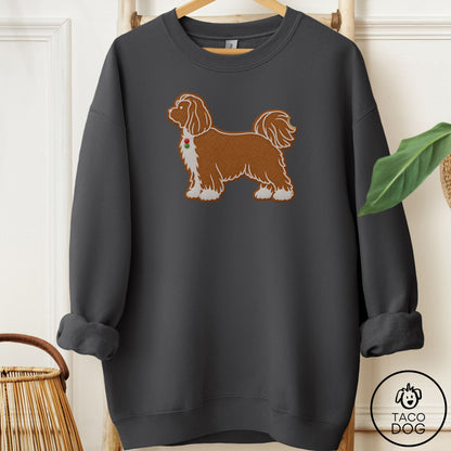 Shih Tzu Gingerbread Sweatshirt Charcoal Taco-Dog