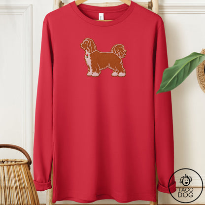 Shih Tzu Gingerbread Long Sleeve Tee Red Taco-Dog