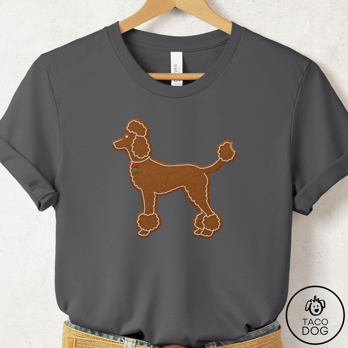 Poodle Gingerbread T-Shirt Asphalt Taco-Dog
