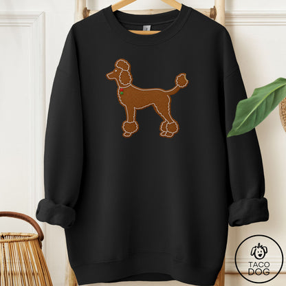 Poodle Gingerbread Sweatshirt Black Taco-Dog