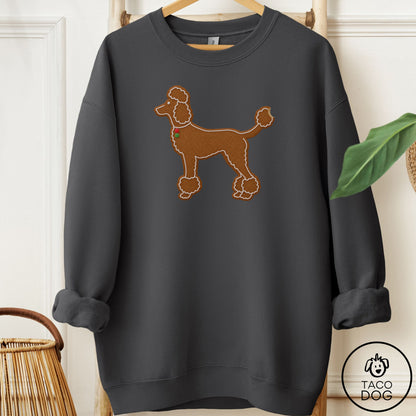 Poodle Gingerbread Sweatshirt Charcoal Taco-Dog
