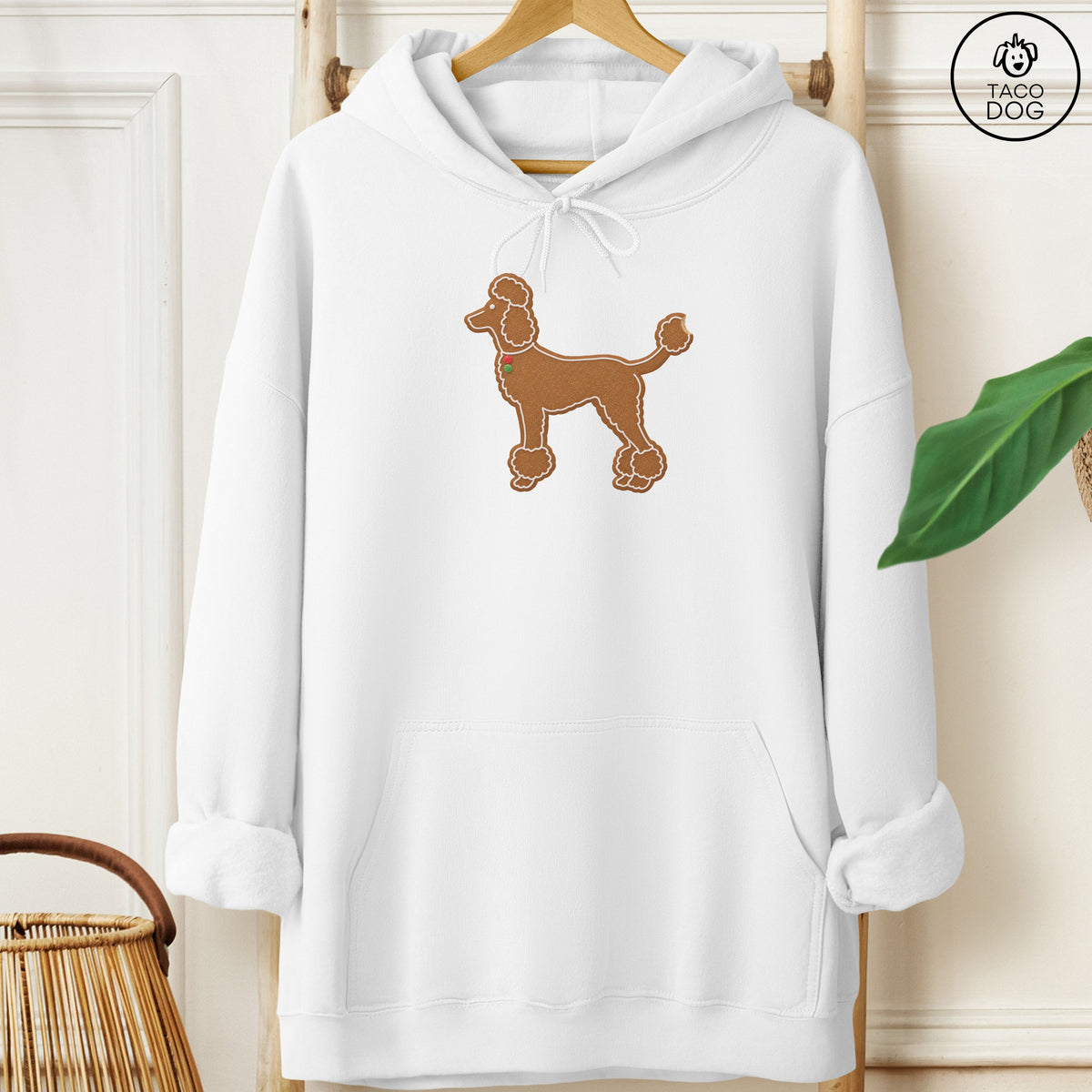Poodle Gingerbread Hoodie White Taco-Dog
