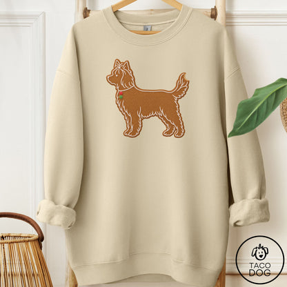 Yorkshire Terrier Yorkie Gingerbread Sweatshirt Sand Taco-Dog