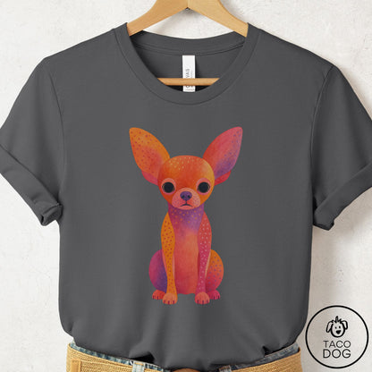 Chihuahua Gouache T-Shirt Asphalt Taco-Dog