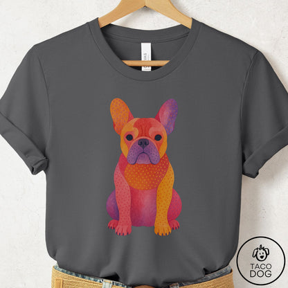 French Bulldog Frenchie Gouache T-Shirt Asphalt Taco-Dog