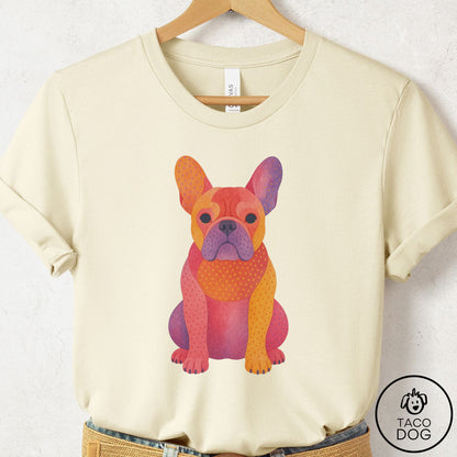 French Bulldog Frenchie Gouache T-Shirt Natural Taco-Dog