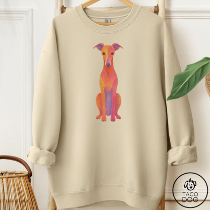 Italian Greyhound Whippet Gouache Sweatshirt Sand Taco-Dog