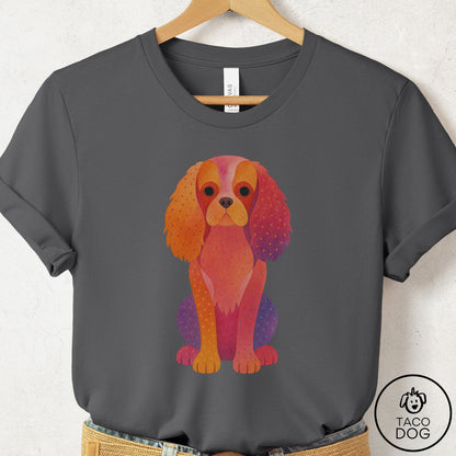 Cavalier King Charles Spaniel Gouache T-Shirt Asphalt Taco-Dog