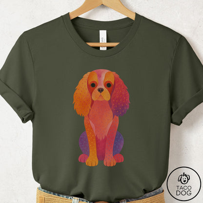 Cavalier King Charles Spaniel Gouache T-Shirt Military Green Taco-Dog