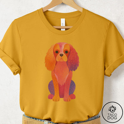 Cavalier King Charles Spaniel Gouache T-Shirt Mustard Taco-Dog