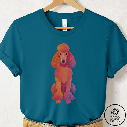 Poodle Gouache T-Shirt Deep Teal Taco-Dog