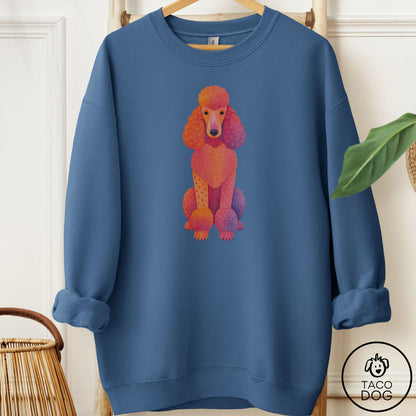 Poodle Gouache Sweatshirt Indigo Blue Taco-Dog