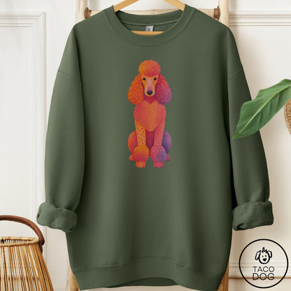 Poodle Gouache Sweatshirt Military Green Taco-Dog