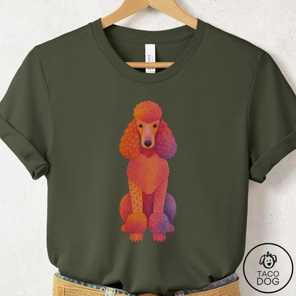 Poodle Gouache T-Shirt Military Green Taco-Dog