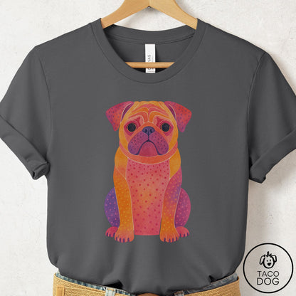 Pug Gouache T-Shirt Asphalt Taco-Dog